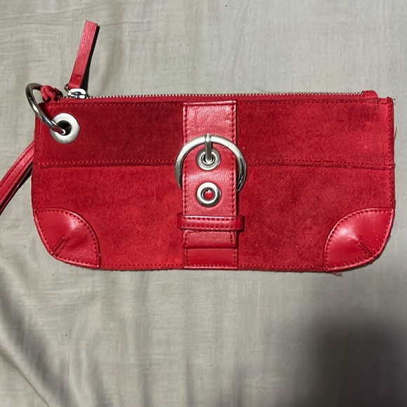 Red suede wristlet - Picture 1 of 4